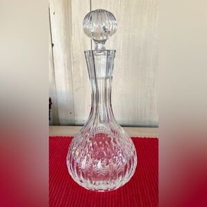 Vintage Atlantis Hand Cut Lead Crystal Decanter With Stopper Nice 12”